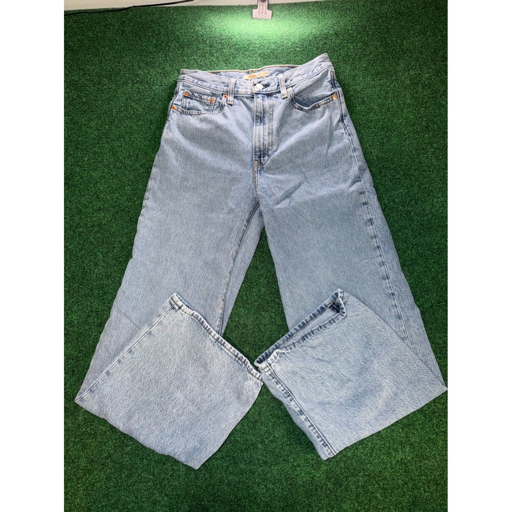 Levis Ribcage Wide Leg Jeans Light Wash Blue Denim W27 L32 A6081-0002 Y2K